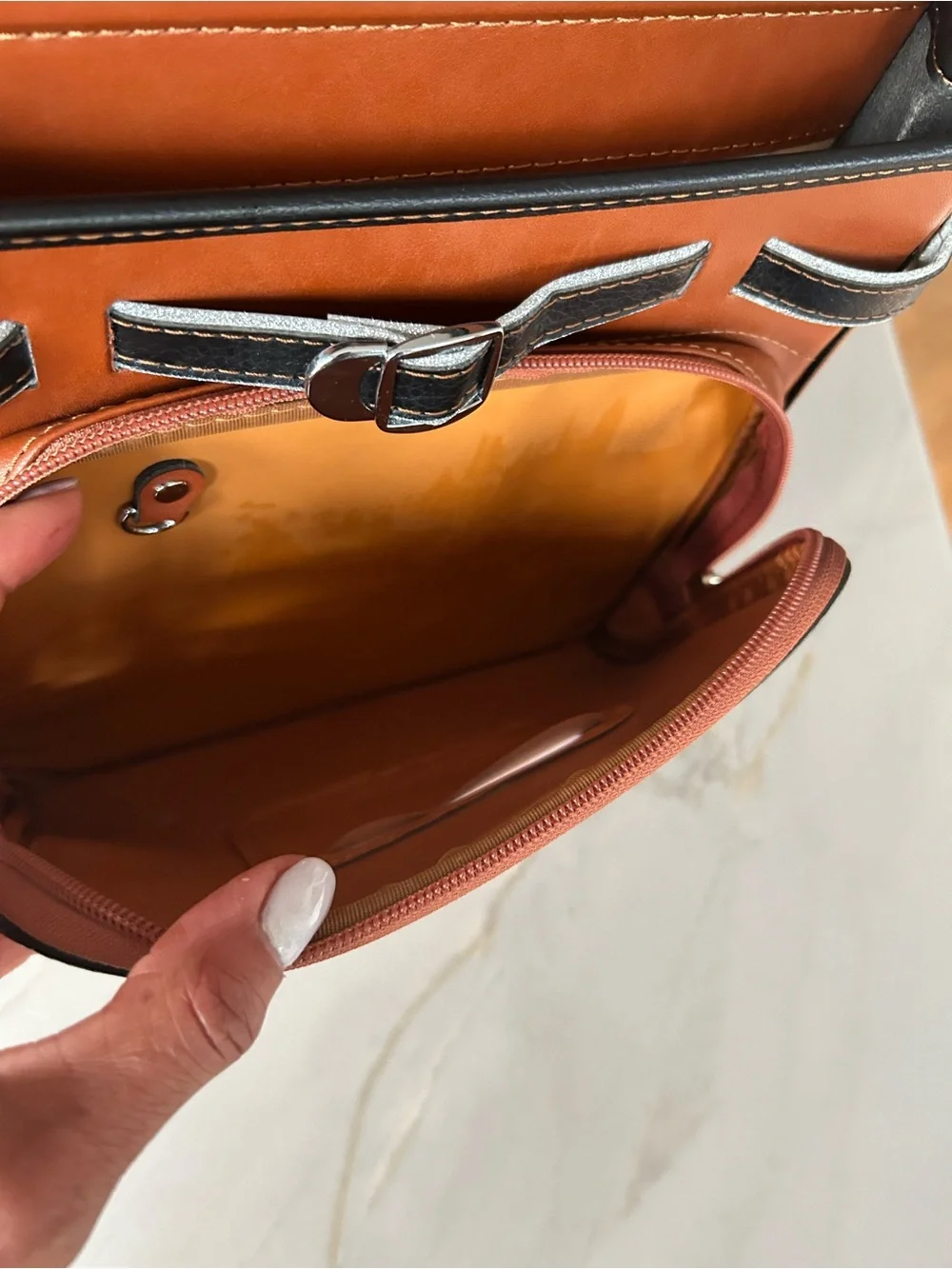 Japanese Randoseru Backpack – Classic Brown Vintage Style. Rich Cognac Brown.